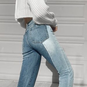 PacSun Two Panel High Waisted Straight Leg Jeans